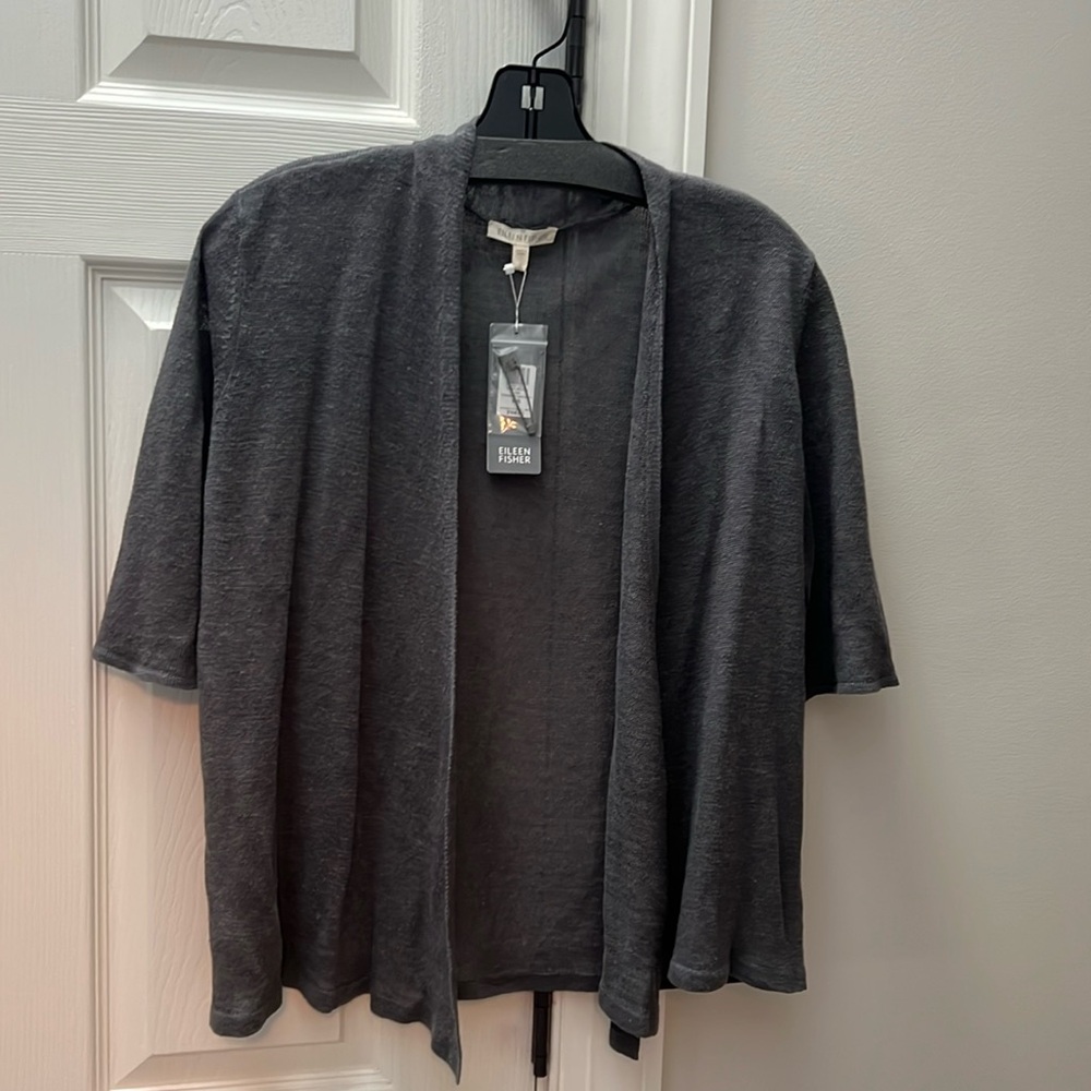 Eileen Fisher Grey Linen Sweater NWT